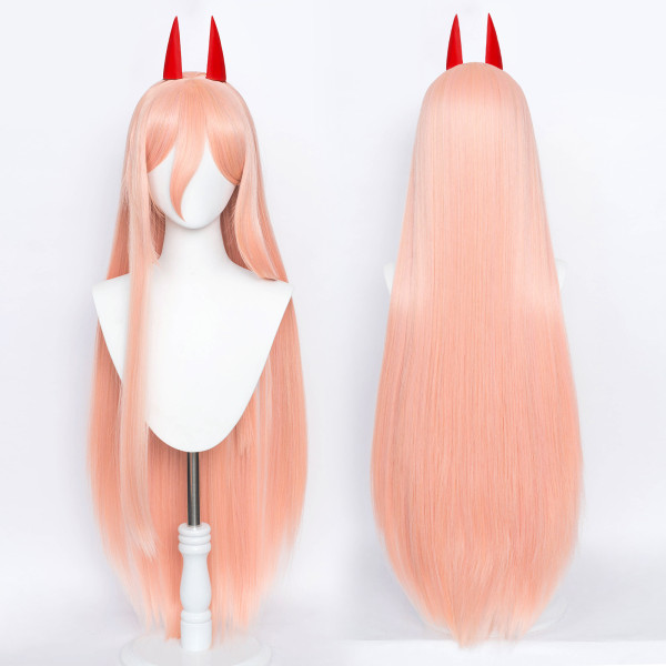 Anime Chainsaw Man Power Orange/Pink Wigs Cosplay Wigs With Horns