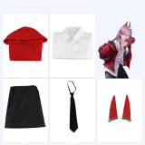 Anime Chainsaw Man Power Costume Red Jacket Suit Coaplay Costume With Wigs and Horns Halloween Cosplay Set