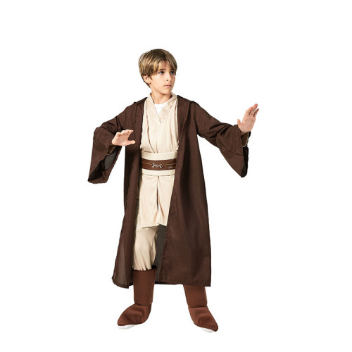 Star Wars Anakin Skywalker Jedi Kids Cosplay Costume Brown  Halloween Costume Full Set With Cloak For Children