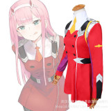Anime Darling In The Franxx ZERO TWO 002 Strelizia Red Uniform Costume With Wigs Women Girls Halloween Costume Outfit