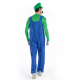 [ Kids/Adults ]Classic Mario and Luigi Costume For Adults and Kids Parents and Child Matching Halloween Costume