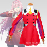 Anime Darling In The Franxx ZERO TWO 002 Strelizia Red Uniform Costume With Wigs Women Girls Halloween Costume Outfit