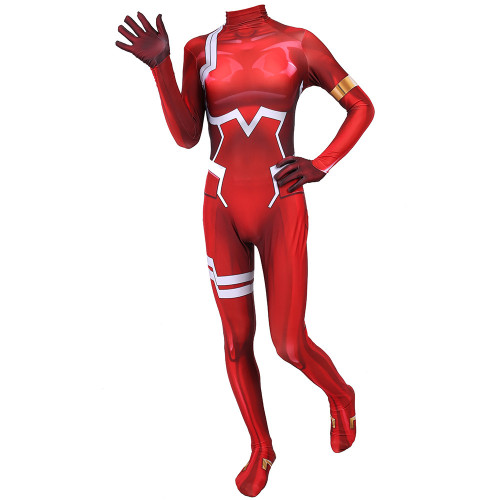 Anime Darling In The Franxx ZERO TWO 002 Strelizia Red Zentai Costume Halloween Jumpsuit Costume