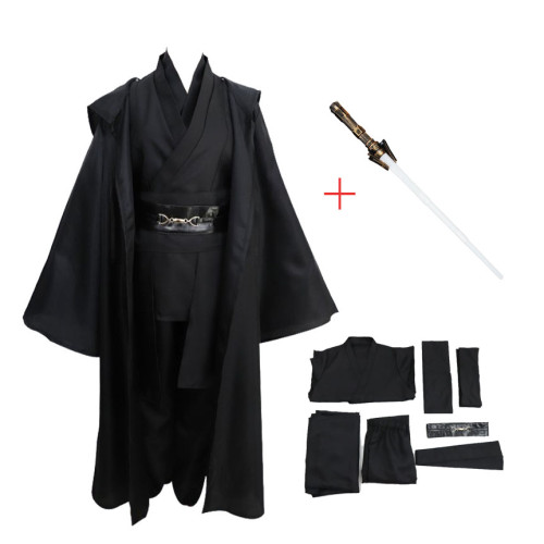 Star Wars Anakin Skywalker Sith Jedi Black Cosplay Costume With Lightsaber Whole Set Halloween Costume