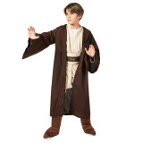 Kids Star Wars Anakin Skywalker Jedi Costume Brown Costume With Cloak and Lightsaber Full Set Outfit