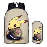 Pokemon Fashion Backpack 2 Pieces Set School Backpack and Pencil Bag