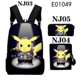 Pokemon Youth Kids School Backpack Book Bag With Lunch Box Bag and Pencil Bag 3 Piece Set