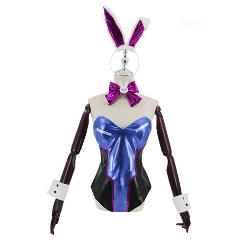 Overwatch DVA Cosplay Jumpsuit Sexy PU Halloween Costume Outfit Full Set