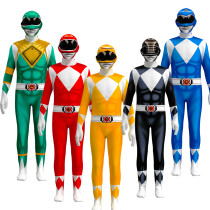 [Kids/Adults]Mighty Morphin Power RangersZentai Costume Halloween Party Cosplay Costume Jumpsuit Outfit