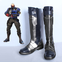 Overwatch OW Soldier 76 Cosplay Boots PU Leather Cosplay Shoes