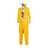 Movie The Mask Jim Carrey Costume Suit Yellow Suit With Hat Costume Halloween Costume