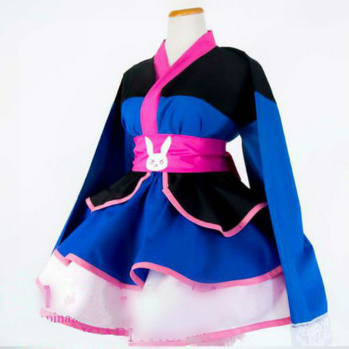 Overwatch DVA Cosplay Dress Hana Song D.Va Blue Lolita Cosplay Dress For Girls Women
