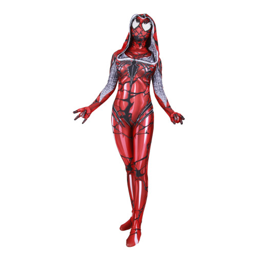 [Kids/Adults] Spider Gwen Costume Symbiote Venom Red Zentai Costume