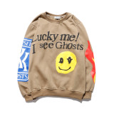 Kanye West Lucky Me I see Ghost Roundneck Sweatshirt Casaul Unisex Pullover Streetwear Tops