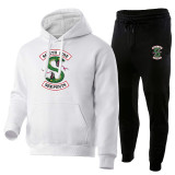 Riverdale Southside Serpent Print 2 pcs Sweatsuit Set Fleece Hoodie and Sweatpants Sports Suit For Men Women