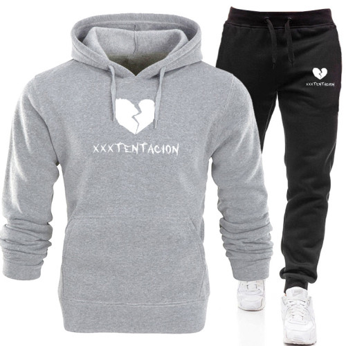 XXXtentacion Broken Heart Sweatsuit Unisex Hoodie and Sweatpants Set 2 Pieces Sports Suit
