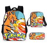 Pokemon Backpack 3 Pieces Set School Backpack With Lunch Box Bag and Pencil Bag