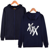 XXXtentacion Broken Hear Print Jacket Zip Up Fleece Jacket Coat Hooded Jacket Unisex