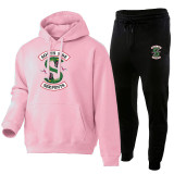 Riverdale Southside Serpent Print 2 pcs Sweatsuit Set Fleece Hoodie and Sweatpants Sports Suit For Men Women