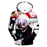 Tokyo Ghoul Ken Kaneki Print Hoodie Casual Long Sleeve Hooded Unisex Sweatshirt