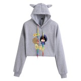 Tokyo Ghoul Hoodie Anime Merch Casual Girls Crop Top Hoodie Streetwear