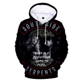 Riverdale Southside Serpent 3 D Hoodie Men Women Trendy Long Sleeve Sweatshirt
