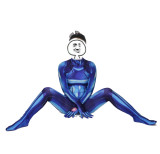 [Kids/Adults]Metroid Samus Aran Zero Blue Zentai Costume Halloween Cosplay Outfit Jumpsuit