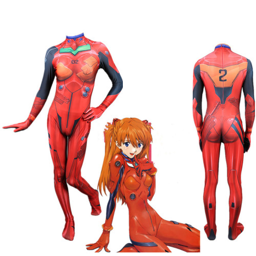 [Kids/Adults] Anime Neon Genesis Evangelion EVA Asuka Langley Soryu Jumpsuit Costume Halloween Zentai Costume