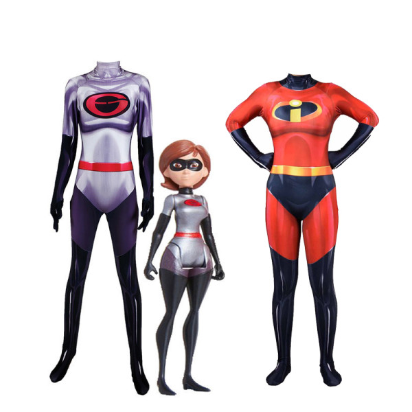 [Kids/Adults]Incredibles Mrs. Incredible Elastigirl Zentai Costume Halloween Jumpsuit Costume Outfit