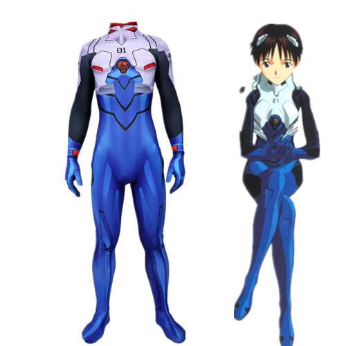 [Kids/Adults]Anime Neon Genesis Evangelion Ikari Shinji Zentai Costume Halloween Spandex Jumpsuit Costume