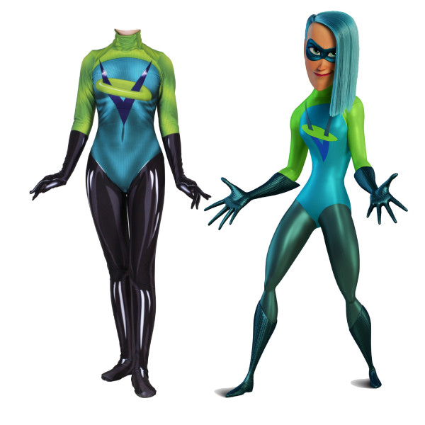 [Kids/Adults] Incredibles Voyd Zentai Costume Halloween Cosplay Spandex Jumpsuit