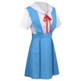 Anime Neon Genesis Evangelion Costume EVA Rei Ayanami Asuka Langley Soryu School Uniform Cosplay Dress