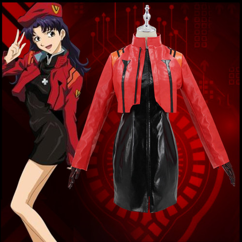 Anime Neon Genesis Evangelion EVA Misato Katsuragi Costume Dress and Jacket Halloween Costume