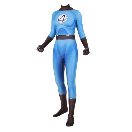 [Kids/Adults] Fantastic Four Invisible Woman Zentai Costume Halloween Cosplay Jumpsuit