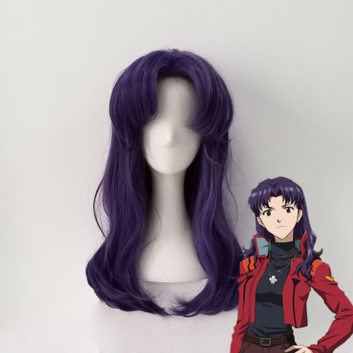 Anime Neon Genesis Evangelion EVA Misato Katsuragi Cosplay Wigs Purple Long Wigs