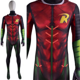 [Kids/Adults] Teen Titans Nightwing Robin Zentai Costume With Red Hood Halloween Cosplay Jumpsuit