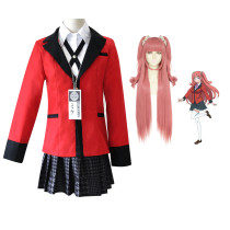 Anime Kakegurui Compulsive Gambler Yumemi Yumemite Cosplay Costume Uniform With Wigs Set Halloween Festival Costume