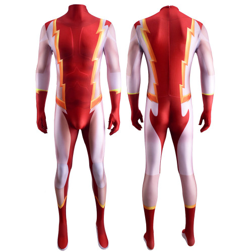 [Kids/Adults] Teen Titans Impulse Kid Flash Zentai Costume Bart Allen Halloween Jumpsuit Costume