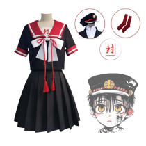 Anime Toilet-bound Hanako-kun Female Costume Dress Uniform Top+Skirt+Hat Halloween Cosplay Outfit