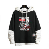 Anime Tokyo Ghoul Merch Fake Two Piece Hoodies Street Style Youth Adults Cool Tops