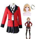 Anime Kakegurui Compulsive Gambler Itsuki Sumeragi Costume Full Set With Wigs and Headband Halloween Female Costume