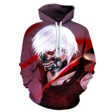 Anime Tokyo Ghoul 3-D Ken Kaneki Hoodie Trendy Pullover Hooded Sweatshirt