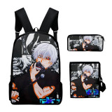 Anime Tokyo Ghoul Backpack Set Students Backpack with Cross Body Bag and Stationery bag