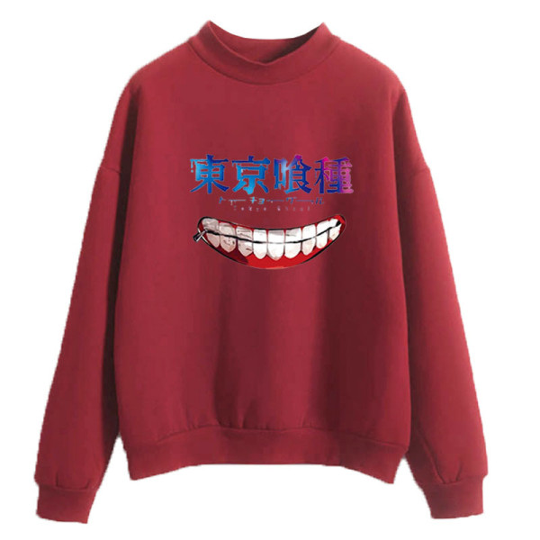 Anime Tokyo Ghoul Turtle Neck Sweatshirt Long Sleeve Unisex Pullover Streetwear Tops