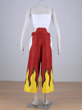 Anime Fairy Tail Erza Scarlet Red Costume Top and Pants Set Halloween Cosplay