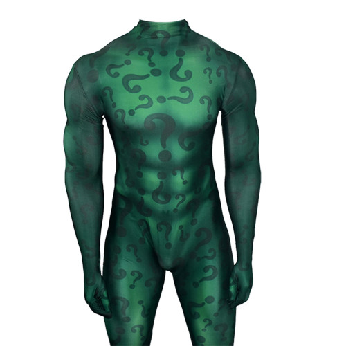 [Kids/Adults]  The Riddler Edward Nigma Cosplay Costume Halloween Zentai Costume