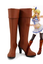 Anime Fairy Tail Lucy Heartfilia Cosplay Boots Brown Cosplay Shoes