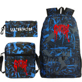 XXXtentacion Rrvenge Backpacks Set 3pcs Galaxy Color Backpack With Lunch Box Bag and Pencil Bag Set For Girls Boys