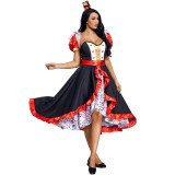 Alice in Wonderland The Red Queen Big Skirt Costume Women Halloween Cosplay Dress