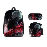 Anime Tokyo Ghoul 3-D Color 3pcs Backpack Set School Backpack With Cross Body Bag Stationery bag Set For Girls Boys